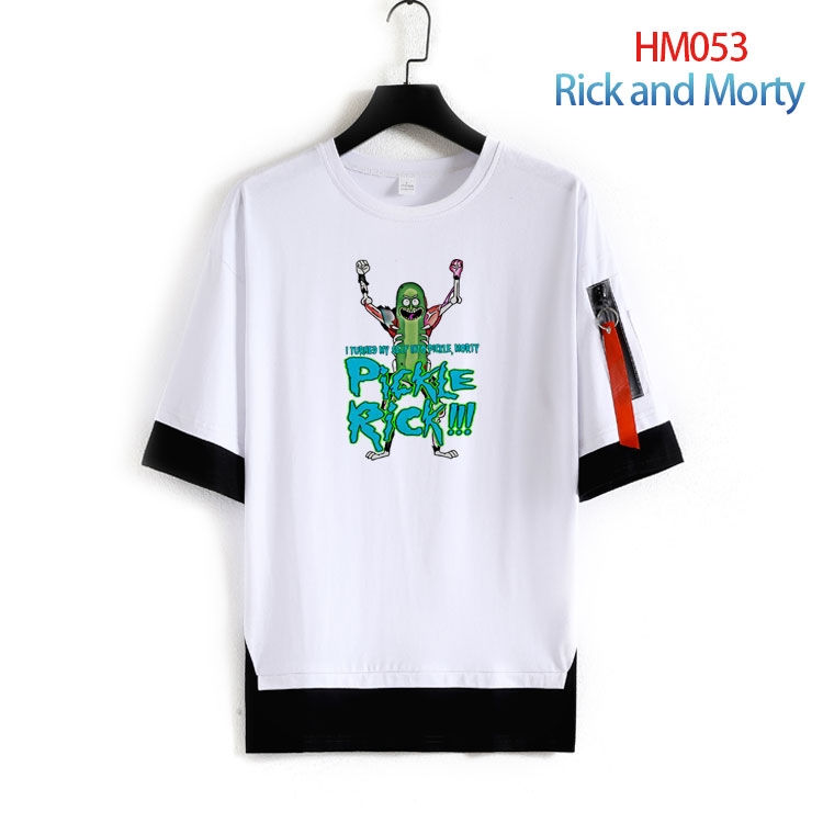 Rick and Morty round neck fake two loose T-shirts from S to 4XL  HM-053-3