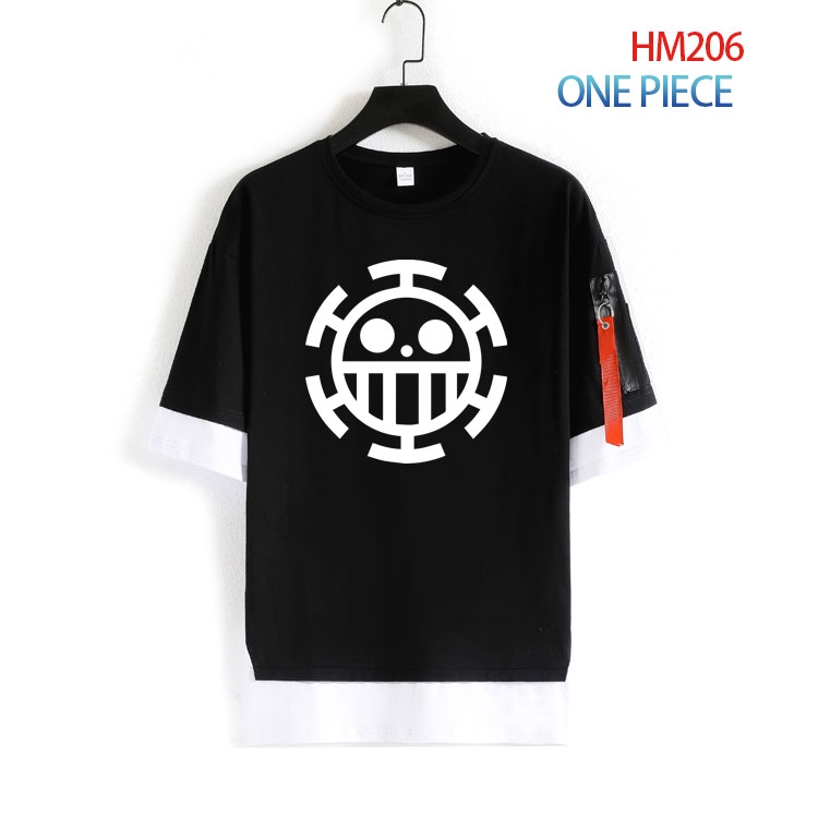 One Piece round neck fake two loose T-shirts from S to 4XL HM-206-4