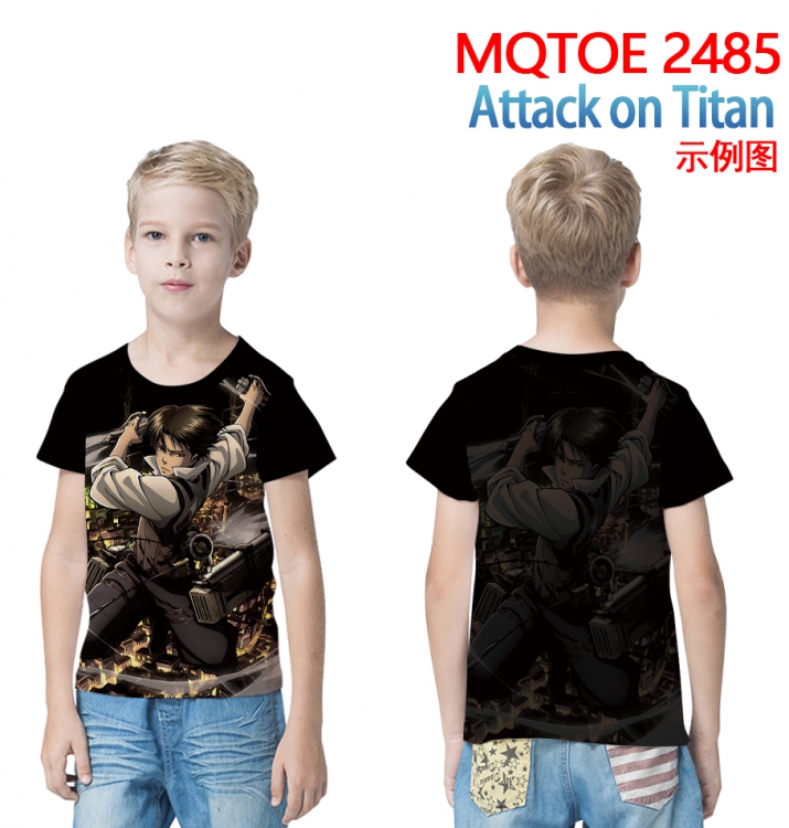 Shingeki no Kyojin full-color printed short-sleeved T-shirt 60 80 100 120 140 160 6 sizes for children  MQTOE 2485