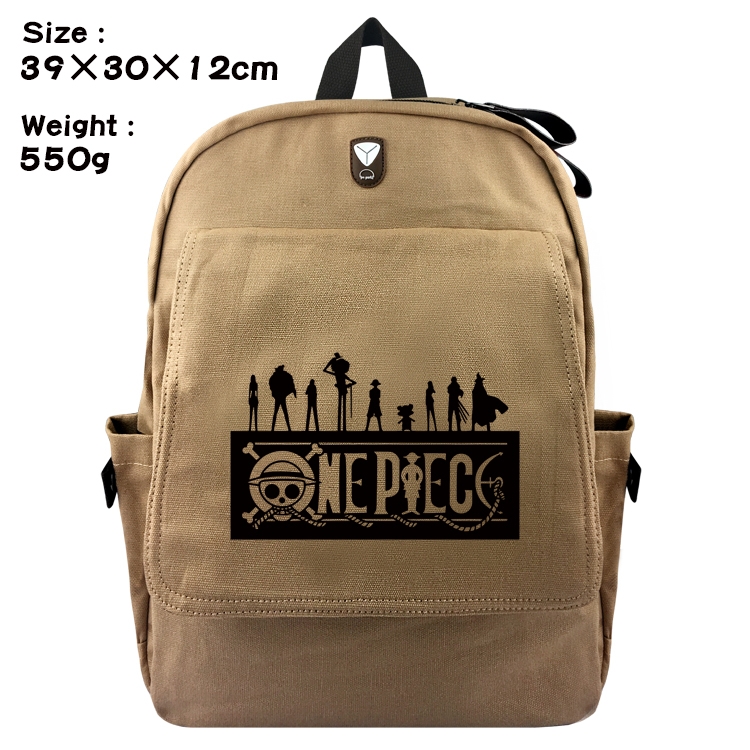 One Piece Canvas Flip Backpack Student Schoolbag  39X30X12CM
