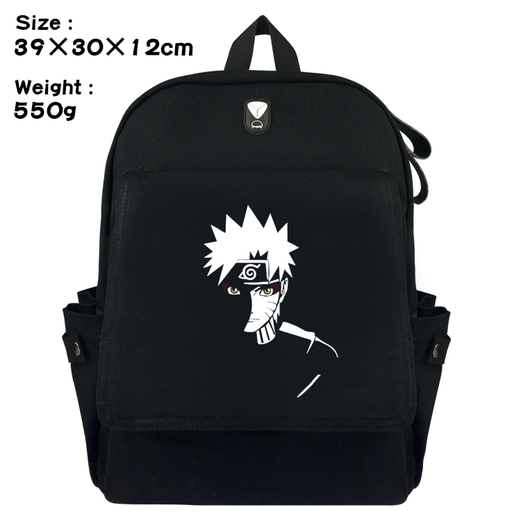 Naruto Canvas Flip Backpack Student Schoolbag  39X30X12CM