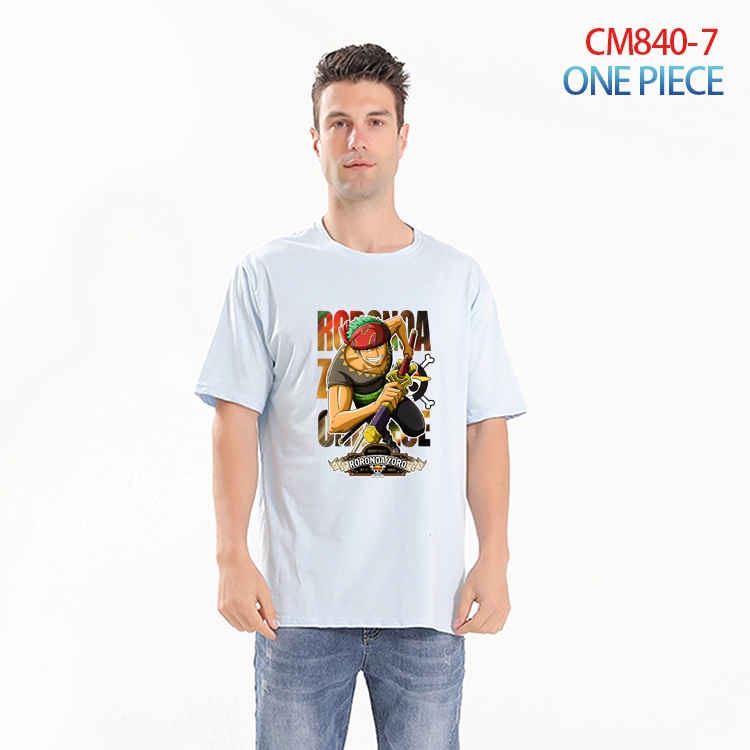 One Piece Printed short-sleeved cotton T-shirt from S to 4XL CM-840-7