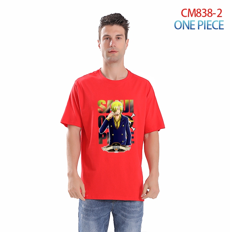 One Piece Printed short-sleeved cotton T-shirt from S to 4XL CM-838-2