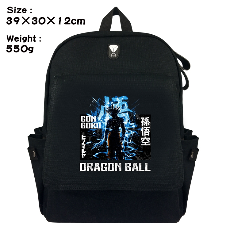 DRAGON BALL Canvas Flip Backpack Student Schoolbag  39X30X12CM