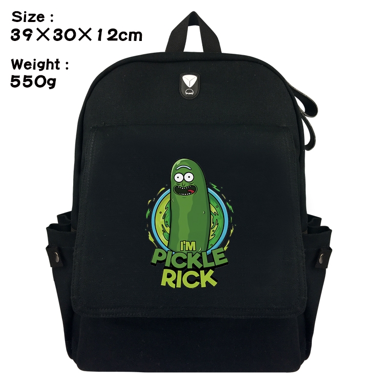 Rick and Morty Canvas Flip Backpack Student Schoolbag  39X30X12CM