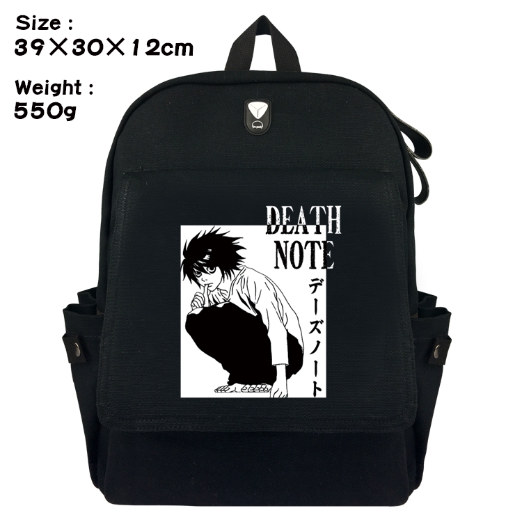  Death note Canvas Flip Backpack Student Schoolbag  39X30X12CM
