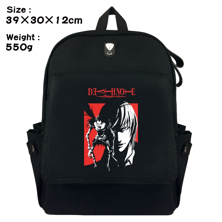  Death note Canvas Flip Backpack Student Schoolbag  39X30X12CM