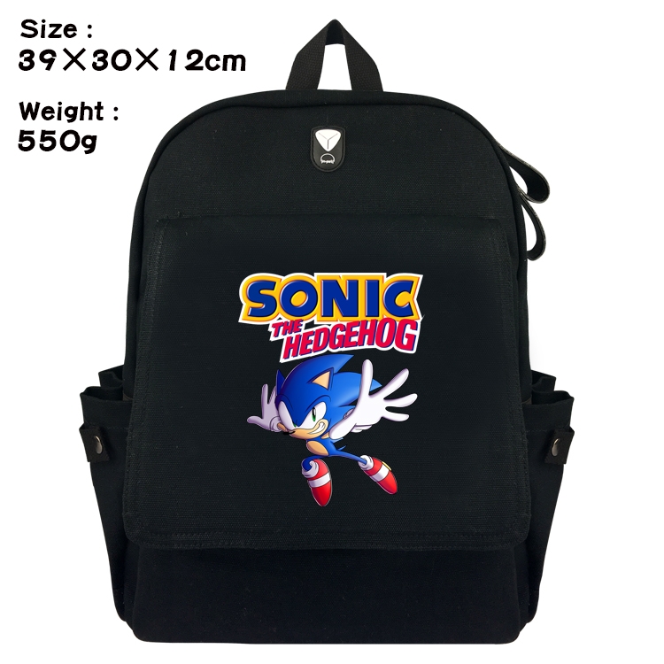 Super Sonico Canvas Flip Backpack Student Schoolbag  39X30X12CM