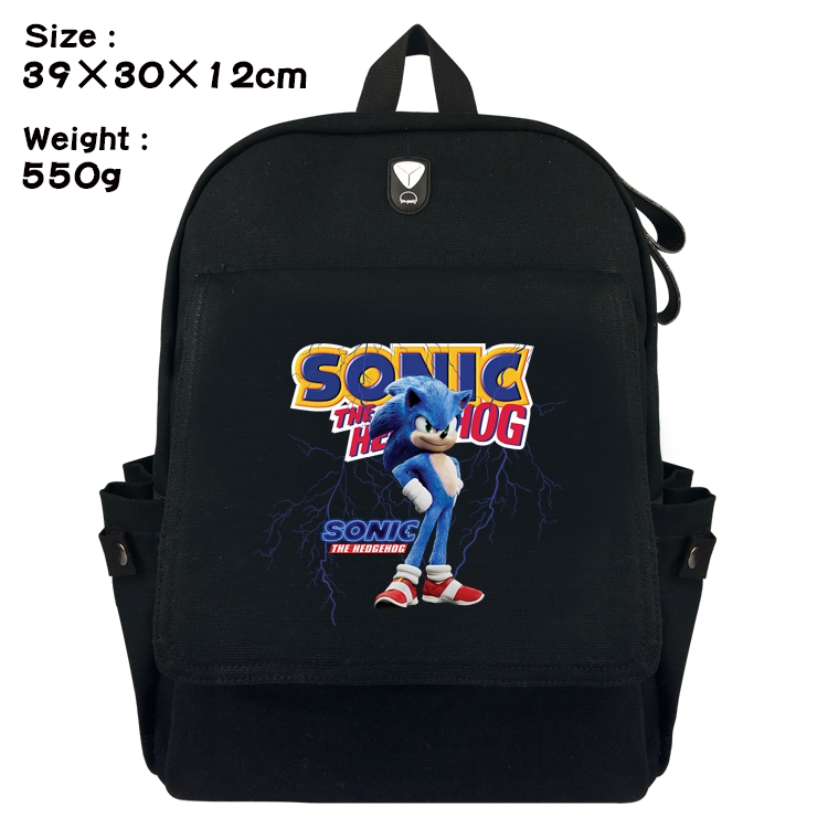 Super Sonico Canvas Flip Backpack Student Schoolbag  39X30X12CM