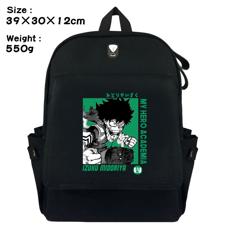 My Hero Academia Canvas Flip Backpack Student Schoolbag  39X30X12CM