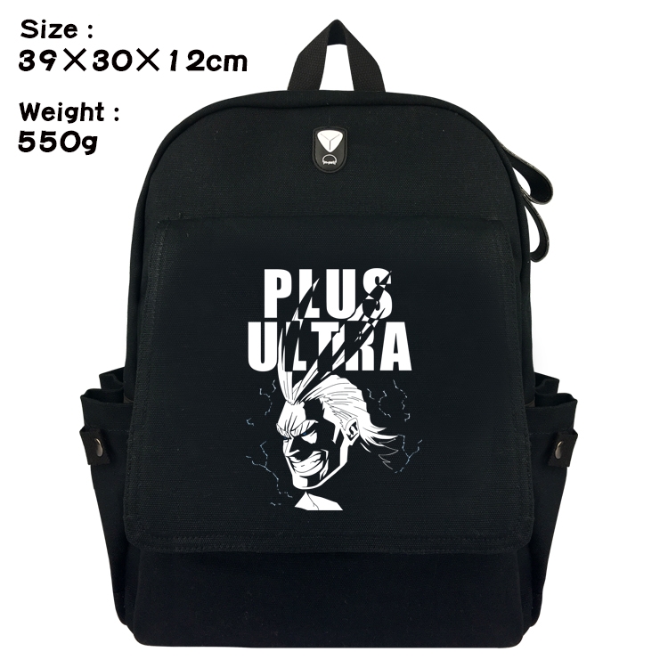 My Hero Academia Canvas Flip Backpack Student Schoolbag  39X30X12CM