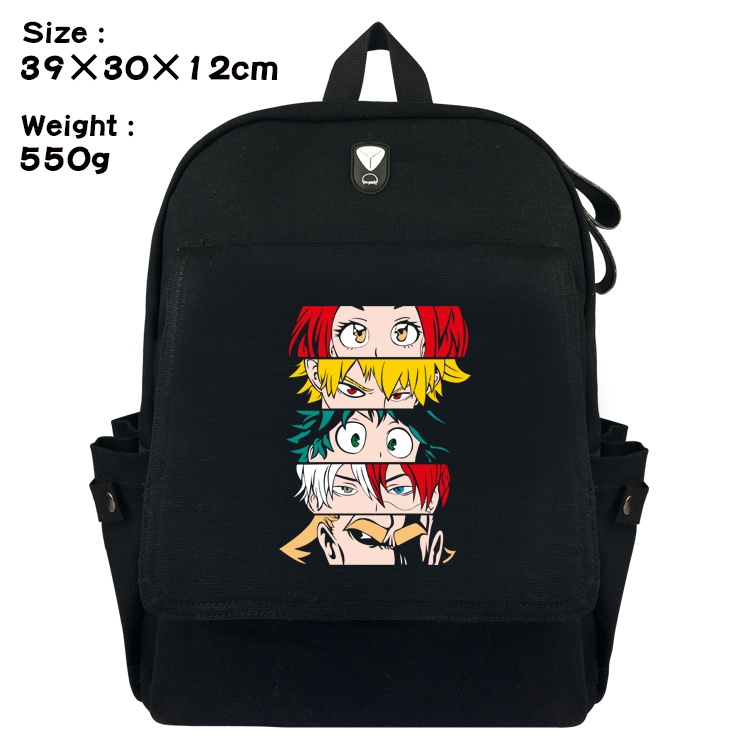 My Hero Academia Canvas Flip Backpack Student Schoolbag  39X30X12CM