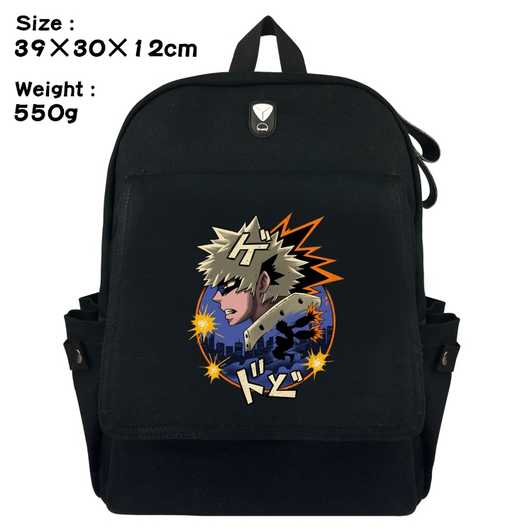 My Hero Academia Canvas Flip Backpack Student Schoolbag  39X30X12CM