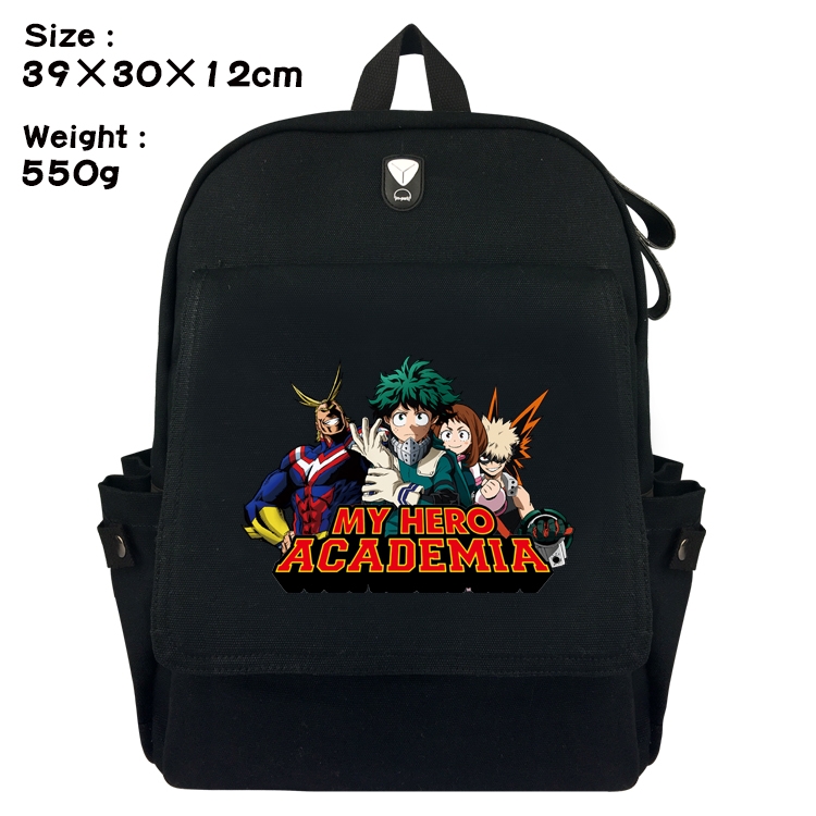 My Hero Academia Canvas Flip Backpack Student Schoolbag  39X30X12CM