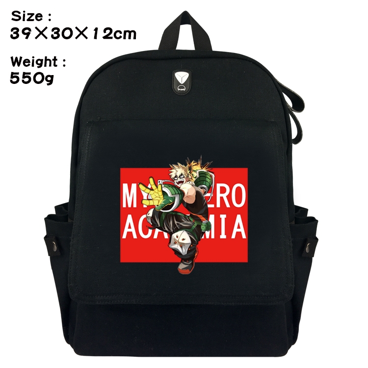 My Hero Academia Canvas Flip Backpack Student Schoolbag  39X30X12CM