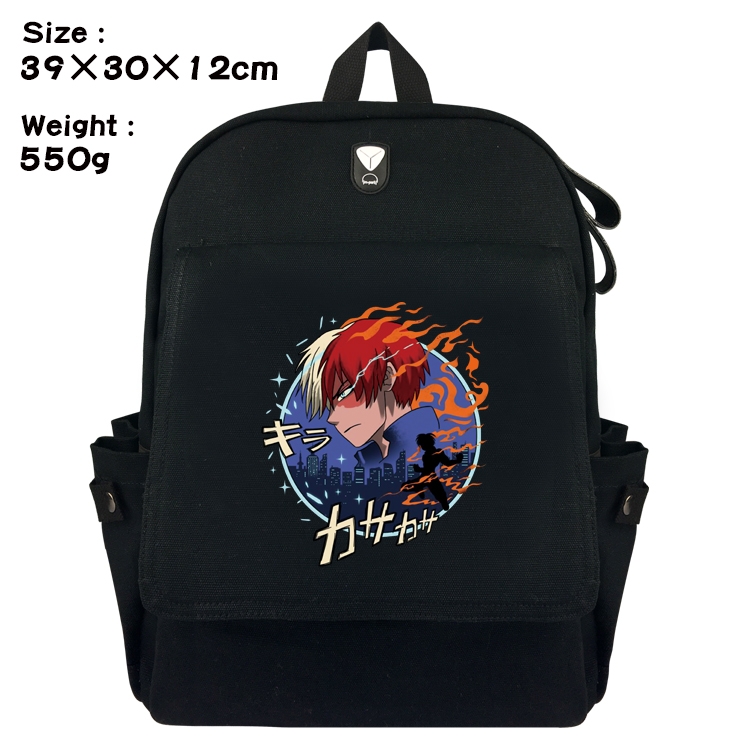 My Hero Academia Canvas Flip Backpack Student Schoolbag  39X30X12CM