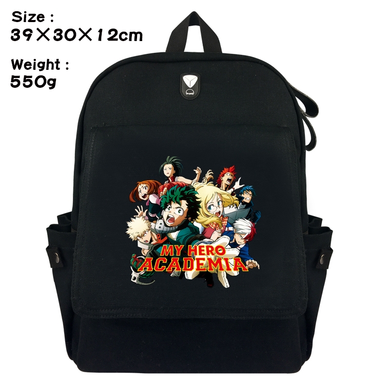 My Hero Academia Canvas Flip Backpack Student Schoolbag  39X30X12CM