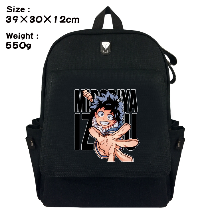 My Hero Academia Canvas Flip Backpack Student Schoolbag  39X30X12CM