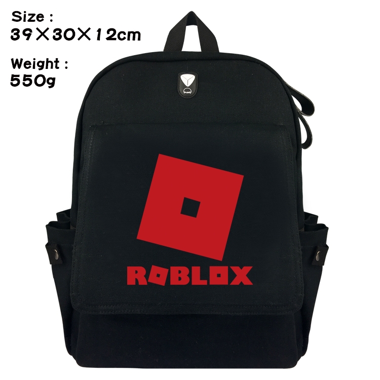 Roblox Canvas Flip Backpack Student Schoolbag  39X30X12CM