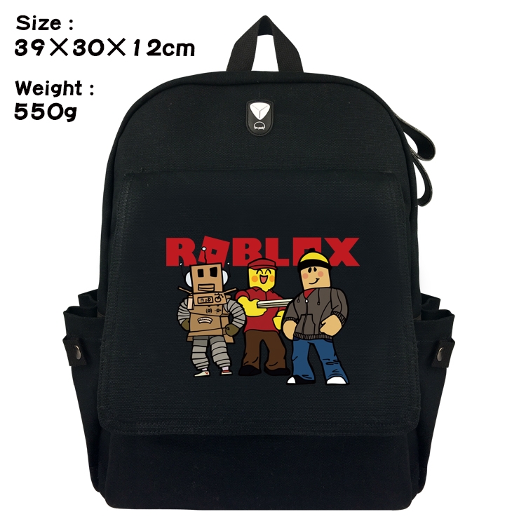 Roblox Canvas Flip Backpack Student Schoolbag  39X30X12CM