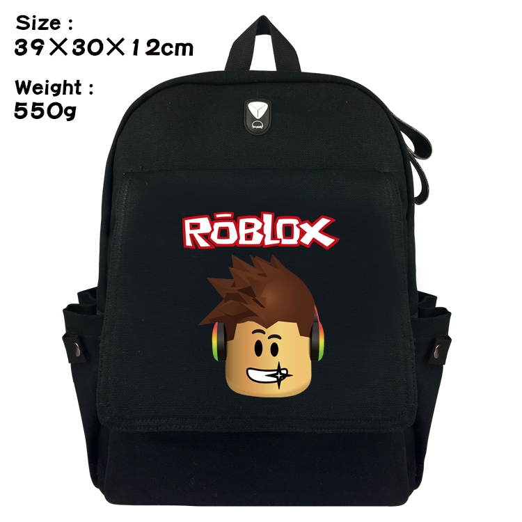 Roblox Canvas Flip Backpack Student Schoolbag  39X30X12CM