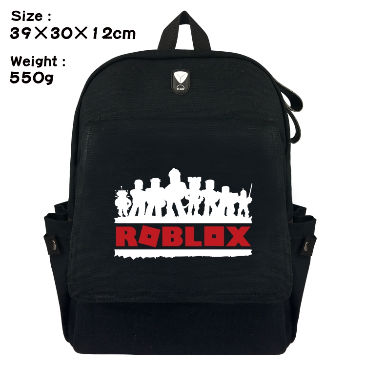 Roblox Canvas Flip Backpack Student Schoolbag  39X30X12CM