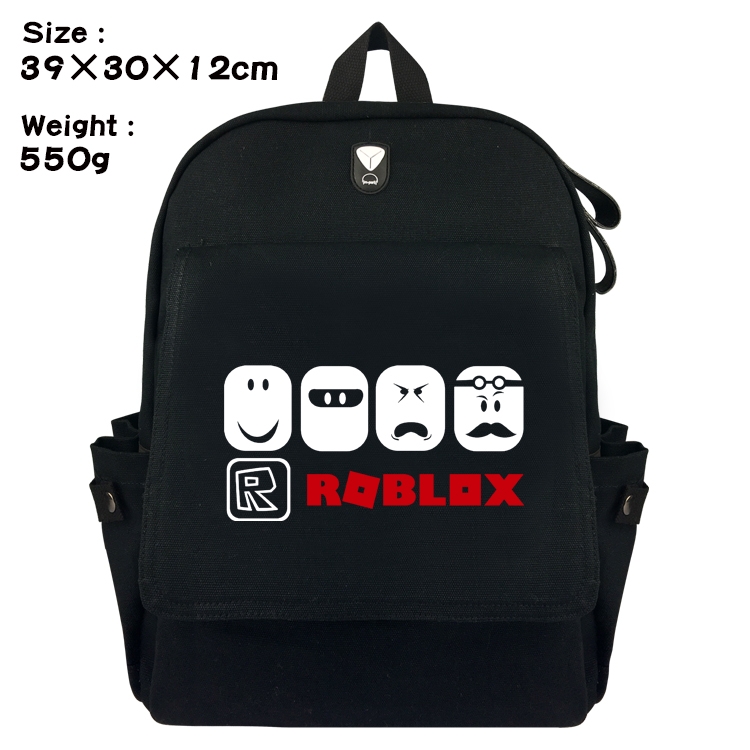 Roblox Canvas Flip Backpack Student Schoolbag  39X30X12CM