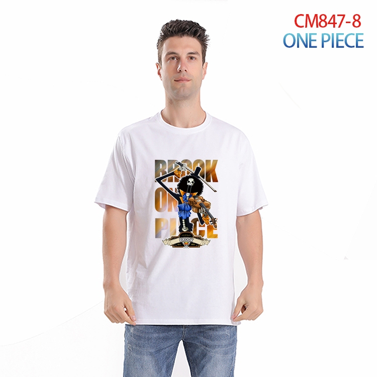 One Piece Printed short-sleeved cotton T-shirt from S to 4XL CM-847-8