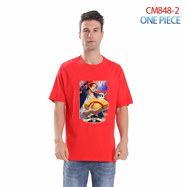 One Piece Printed short-sleeved cotton T-shirt from S to 4XL CM-848-2