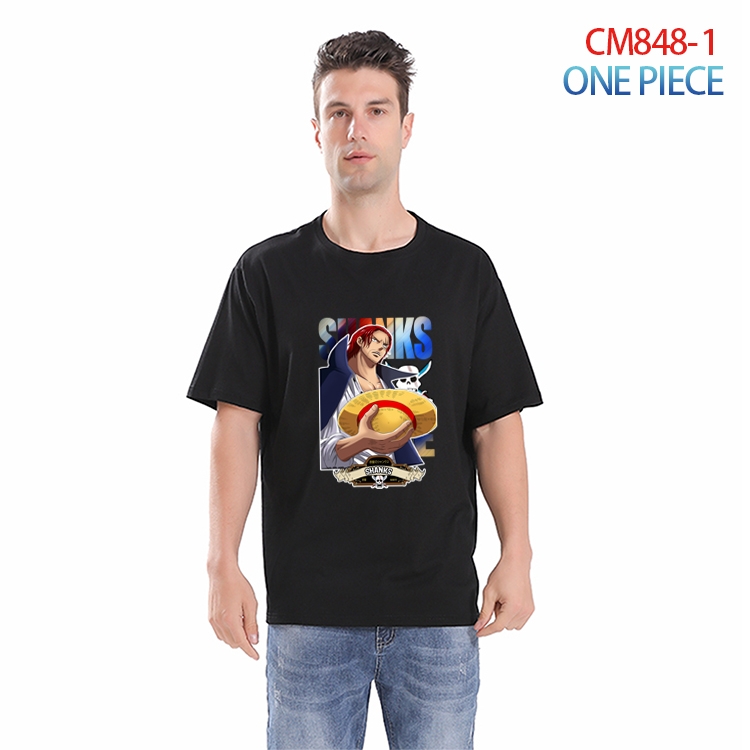 One Piece Printed short-sleeved cotton T-shirt from S to 4XL CM-848-1