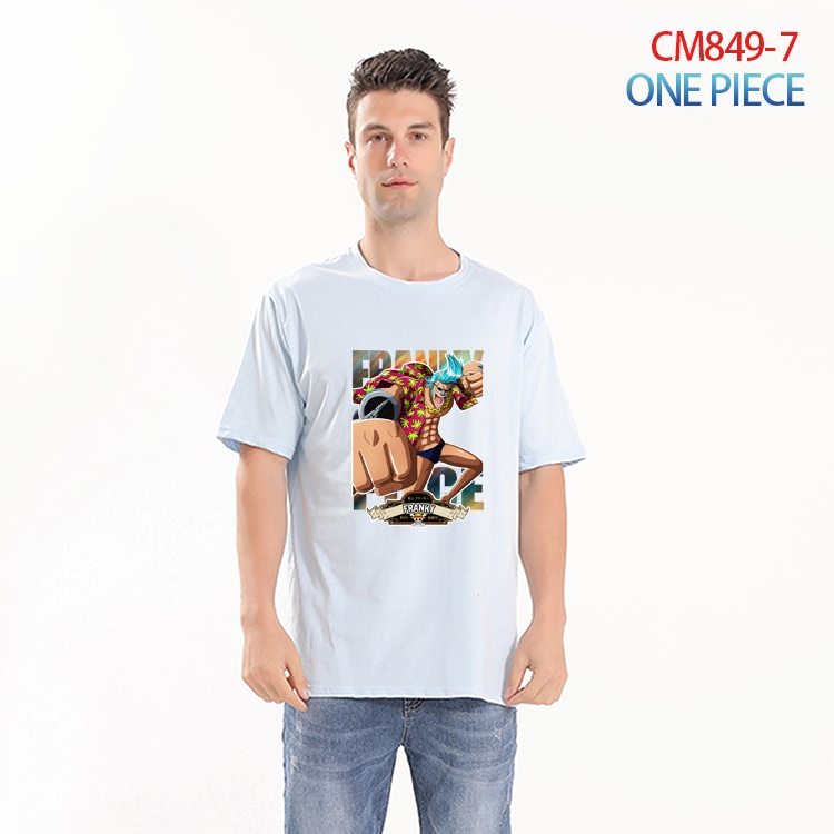 One Piece Printed short-sleeved cotton T-shirt from S to 4XL CM-849-7