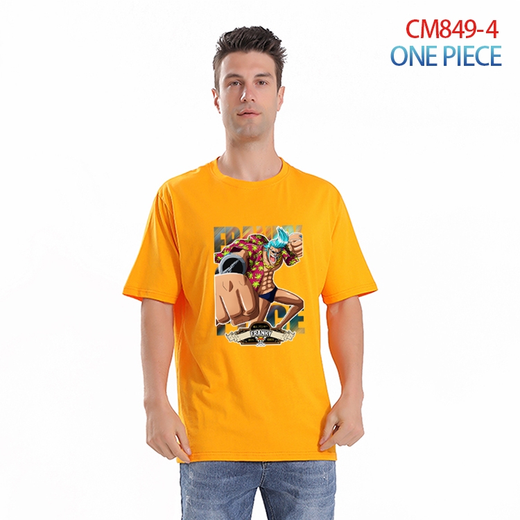 One Piece Printed short-sleeved cotton T-shirt from S to 4XL CM-849-4