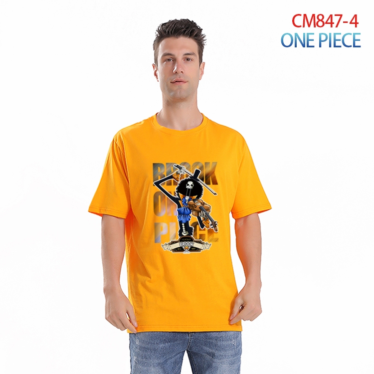 One Piece Printed short-sleeved cotton T-shirt from S to 4XL CM-847-4
