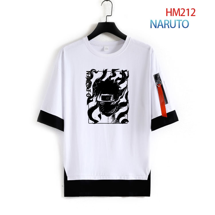 Naruto round neck fake two loose T-shirts from S to 4XL  HM-212-3