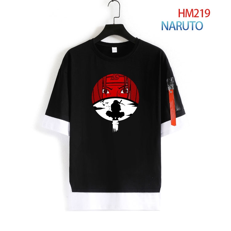 Naruto round neck fake two loose T-shirts from S to 4XL  HM-219-4