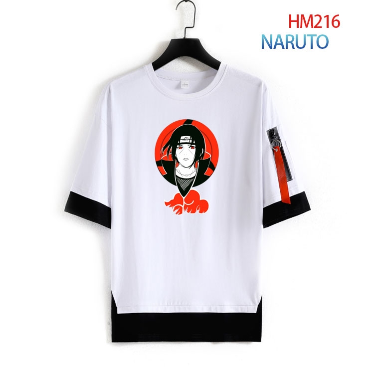 Naruto round neck fake two loose T-shirts from S to 4XL   HM-216-3