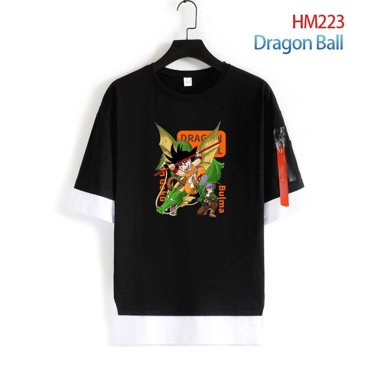 DRAGON BALL round neck fake two loose T-shirts from S to 4XL HM-223-4