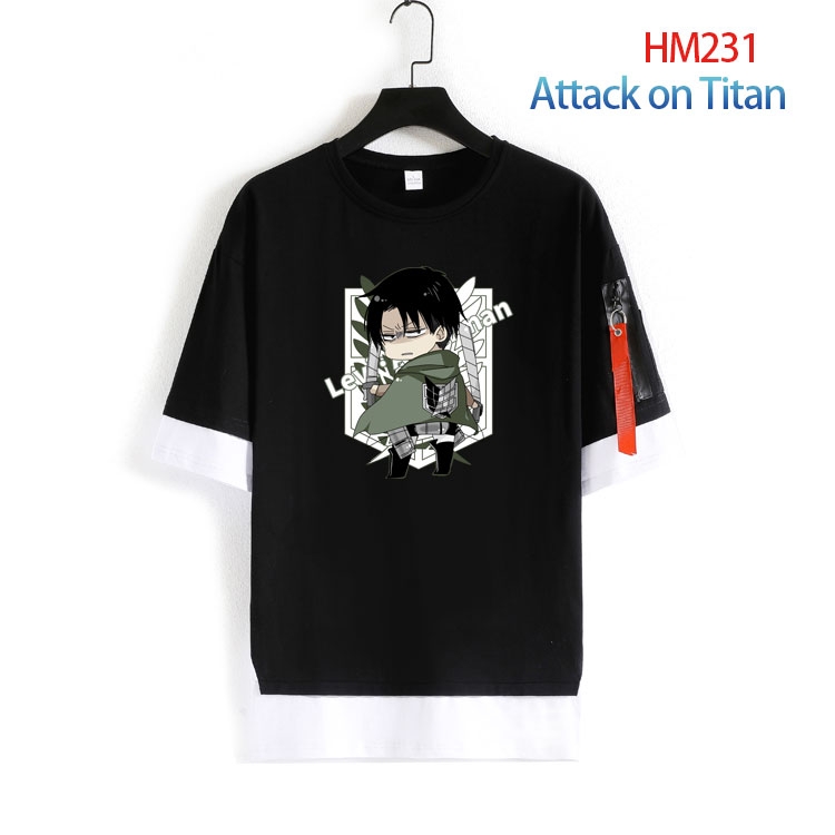Shingeki no Kyojin round neck fake two loose T-shirts from S to 4XL HM-231-4