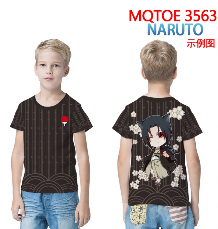 Naruto full-color printed short-sleeved T-shirt 60 80 100 120 140  160 6 sizes for children  MQTOE 3563