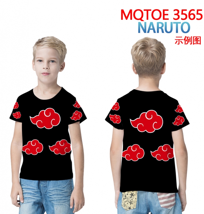 Naruto full-color printed short-sleeved T-shirt 60 80 100 120 140  160 6 sizes for children  MQTOE 3565