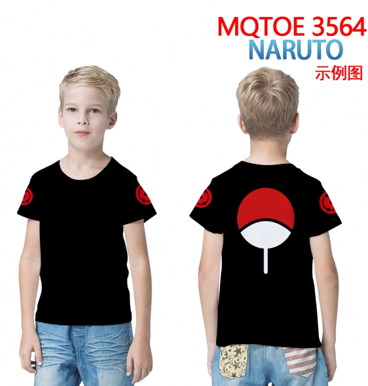 Naruto full-color printed short-sleeved T-shirt 60 80 100 120 140  160 6 sizes for children  MQTOE 3564