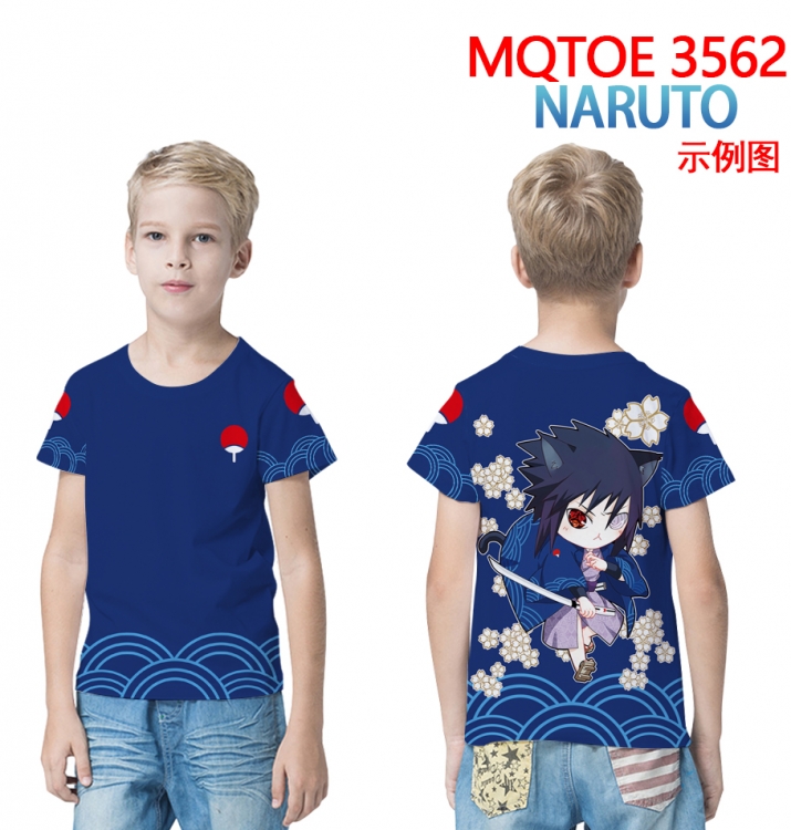 Naruto full-color printed short-sleeved T-shirt 60 80 100 120 140  160 6 sizes for children   MQTOE 3562