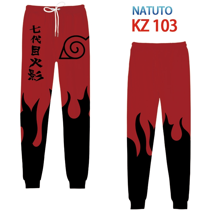 Naruto Anime digital 3D trousers full color trousers from XS to 4XL KZ-103