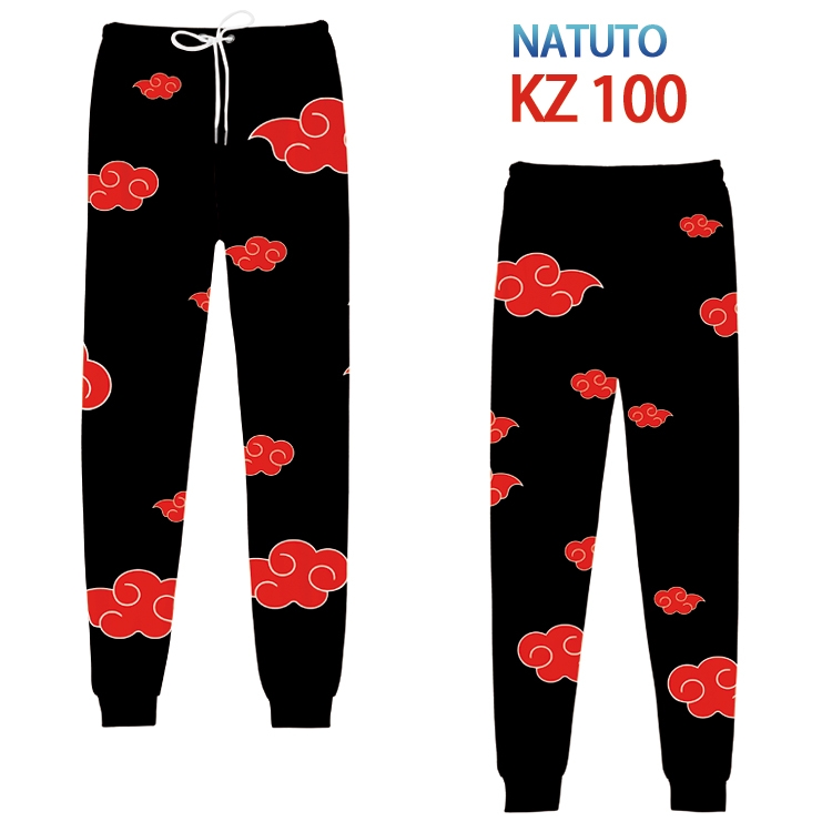 Naruto Anime digital 3D trousers full color trousers from XS to 4XL KZ-100