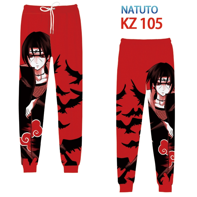 Naruto Anime digital 3D trousers full color trousers from XS to 4XL KZ-105