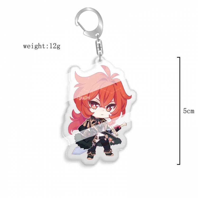 Genshin Impact  Anime acrylic Key Chain Ornaments price for 5 pcs 7839