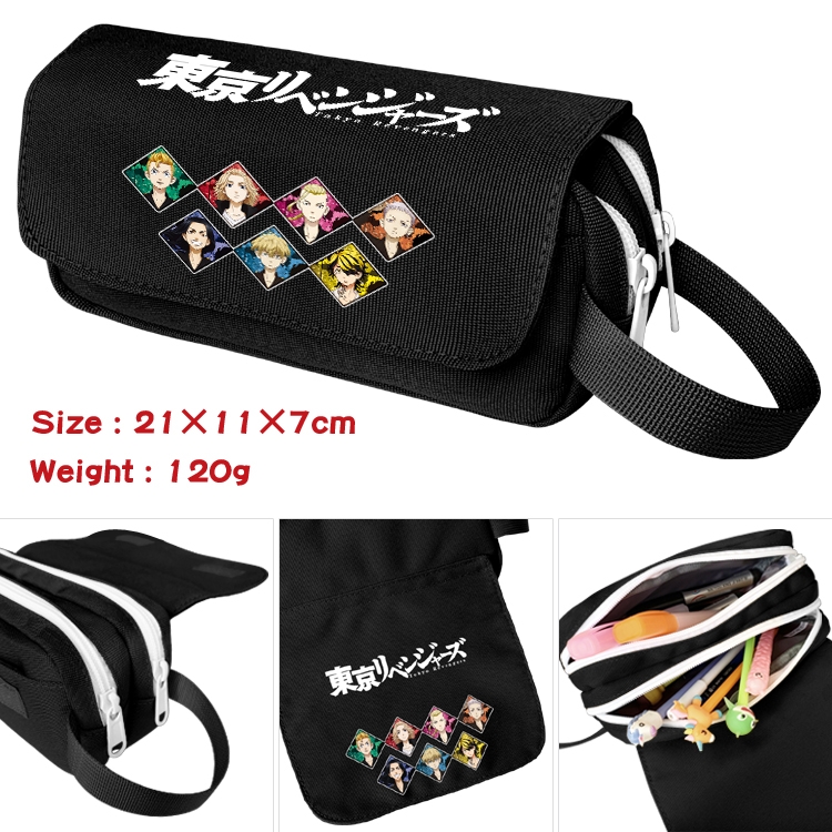 Tokyo Revengers Portable waterproof double-layer pencil case Pencil Bag  20x11x7cm