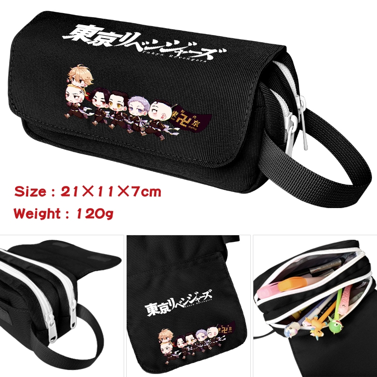 Tokyo Revengers Portable waterproof double-layer pencil case Pencil Bag  20x11x7cm