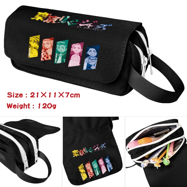 Tokyo Revengers Portable waterproof double-layer pencil case Pencil Bag  20x11x7cm