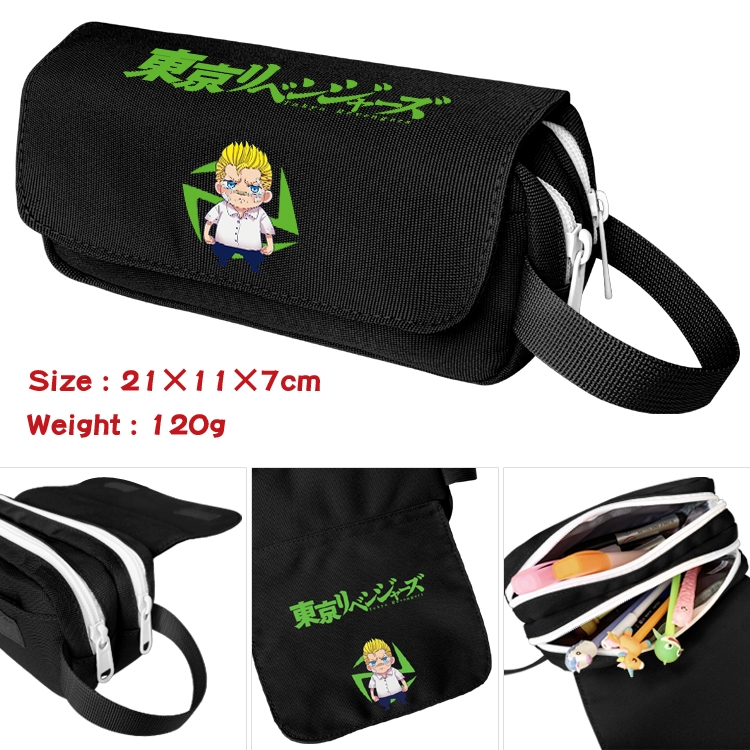 Tokyo Revengers Portable waterproof double-layer pencil case Pencil Bag  20x11x7cm